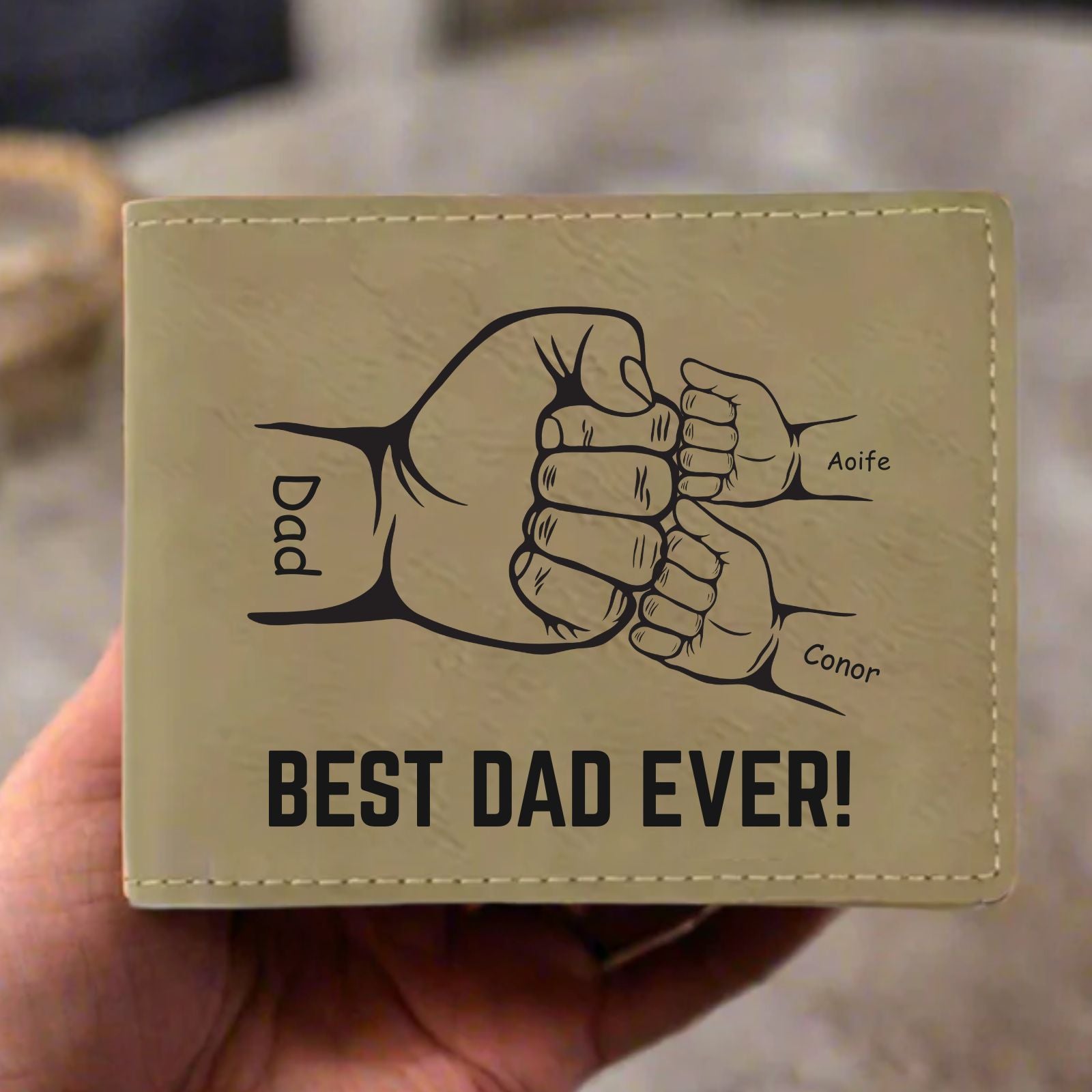 Personalised Wallet For A Dad or Uncle - Custom Names & Message