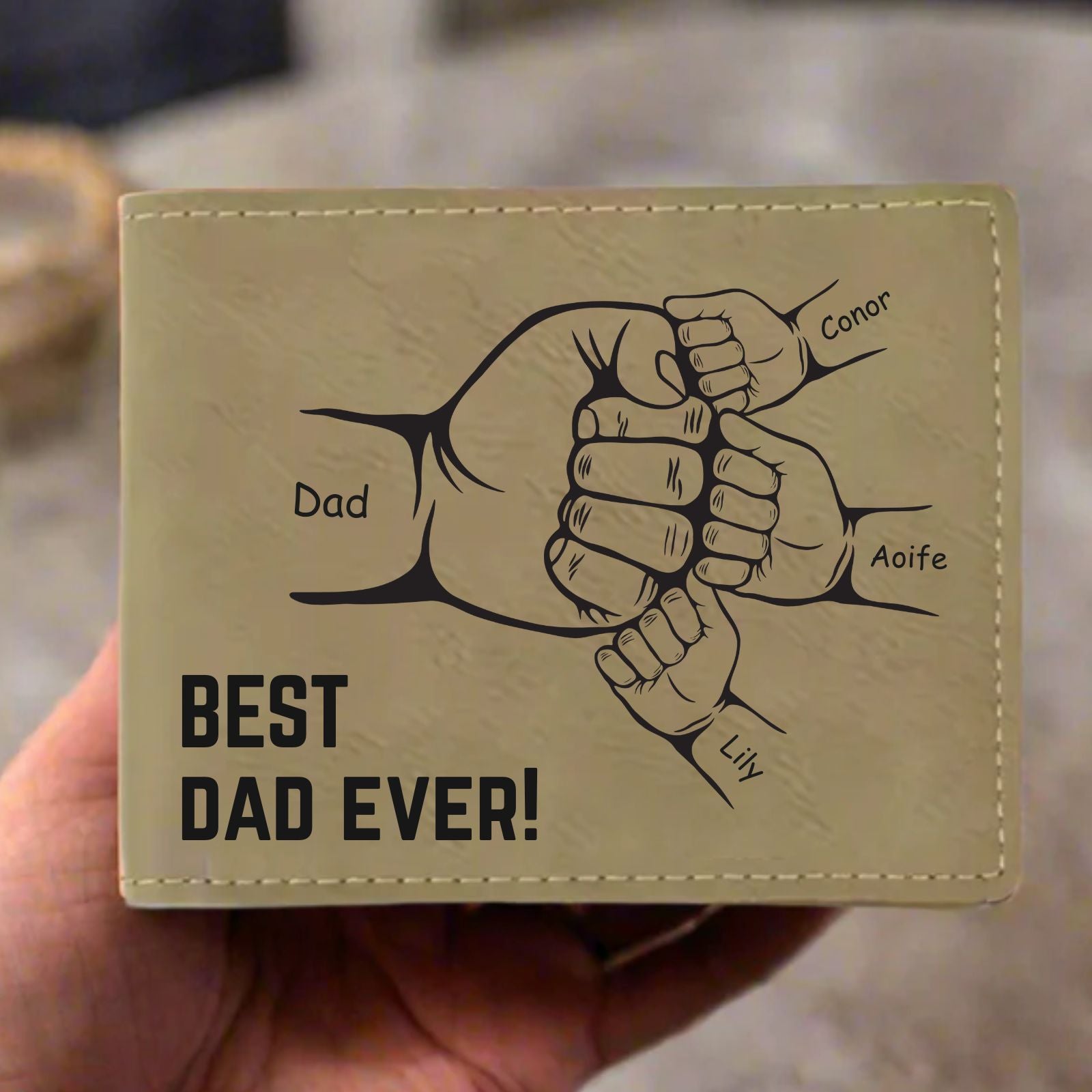 Personalised Wallet For A Dad or Uncle - Custom Names & Message