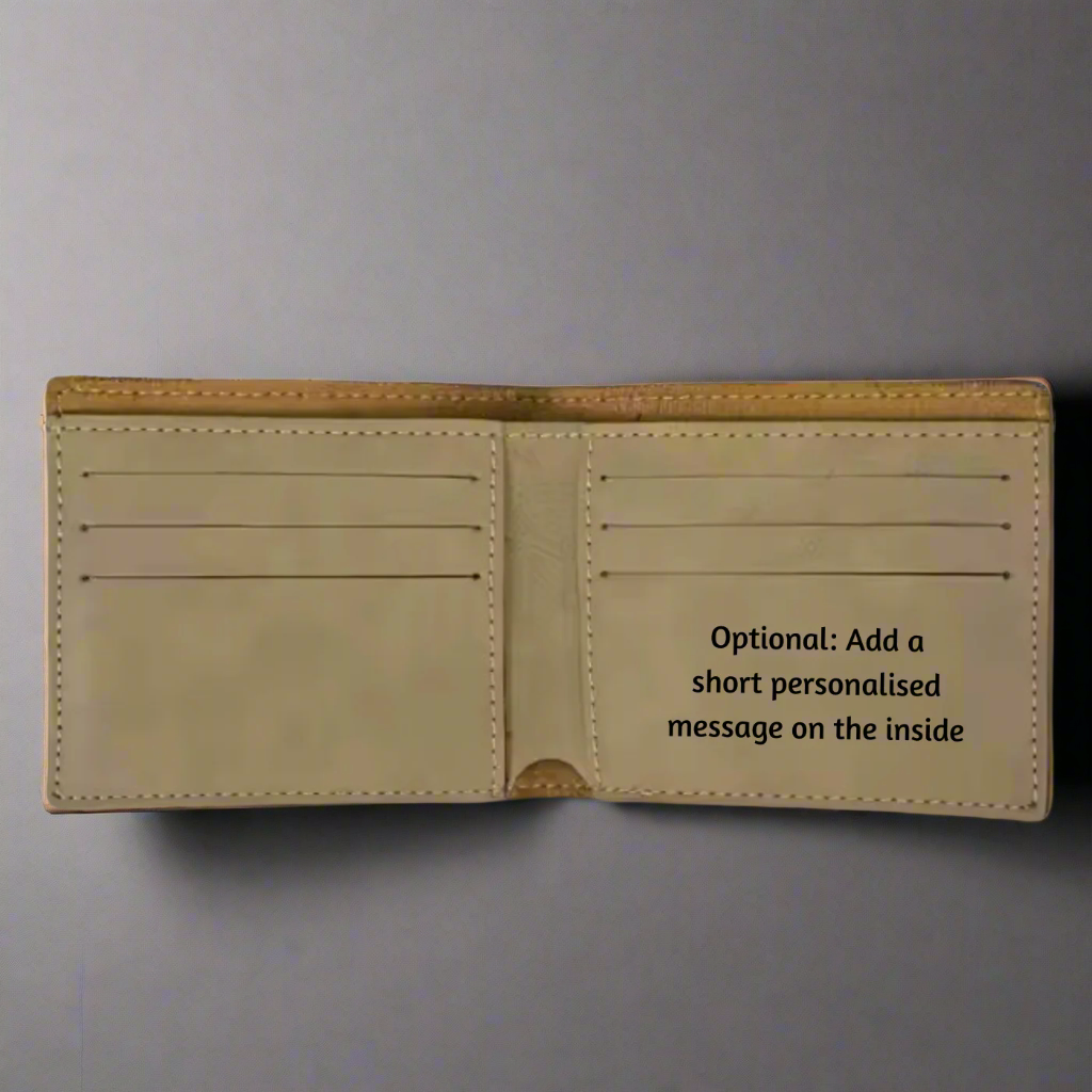 Personalised Men's Wallet With Name & Message - Custom Engraving