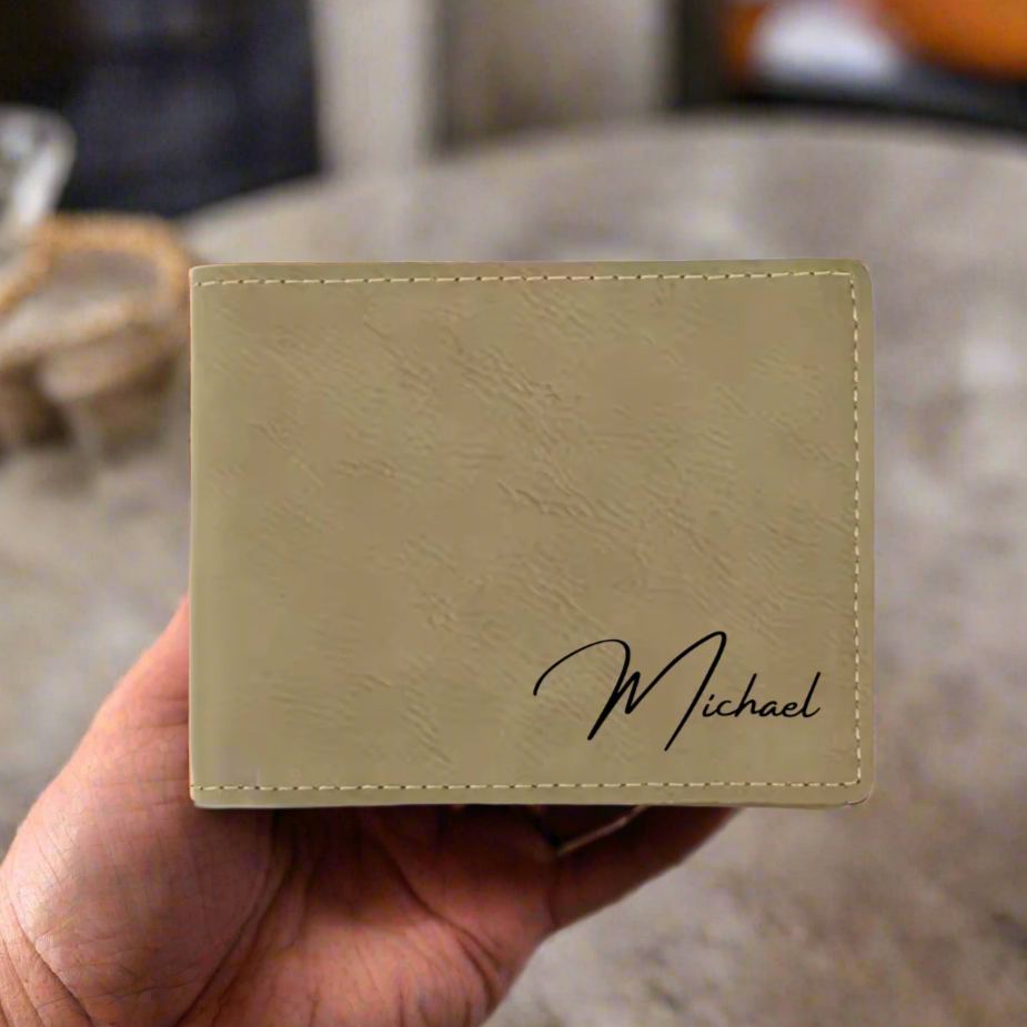 Personalised Men's Wallet With Name & Message - Custom Engraving