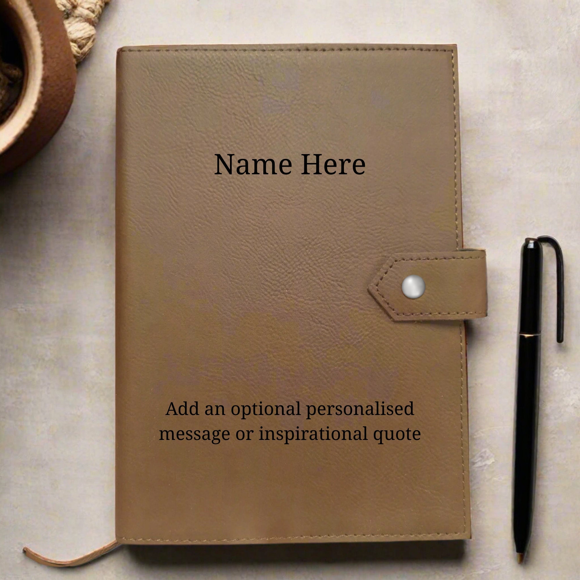 Personalised Laserable Leather Notebook Cover Including Soft Back A5 Notebook