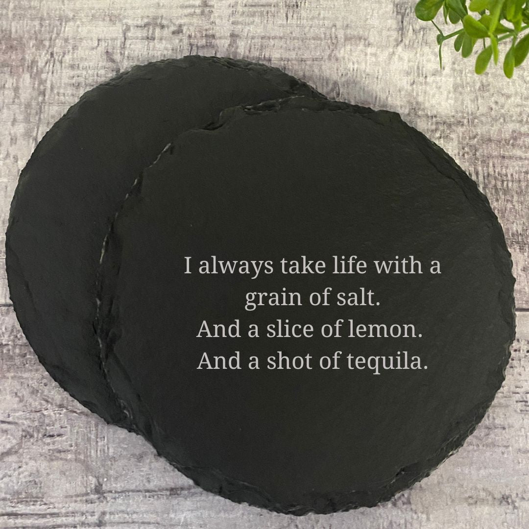 Personalised Round Slate Coasters