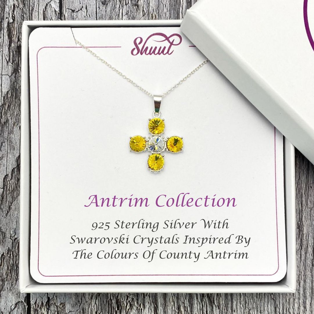 County Colour Cross Pendant Necklace - All Counties Available
