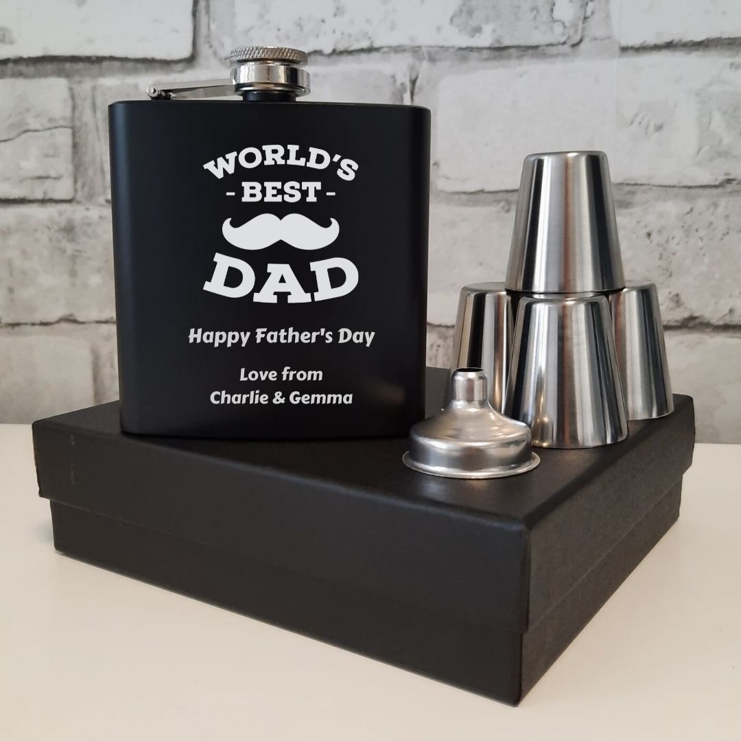 Fathers Day Fun Gift - Personalised Hip Flask For Dad