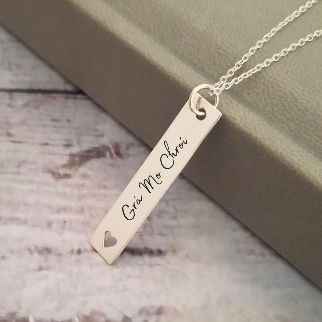 925 Sterling Silver Grá Mo Chroí Necklace - Love Of My Heart Irish Necklace