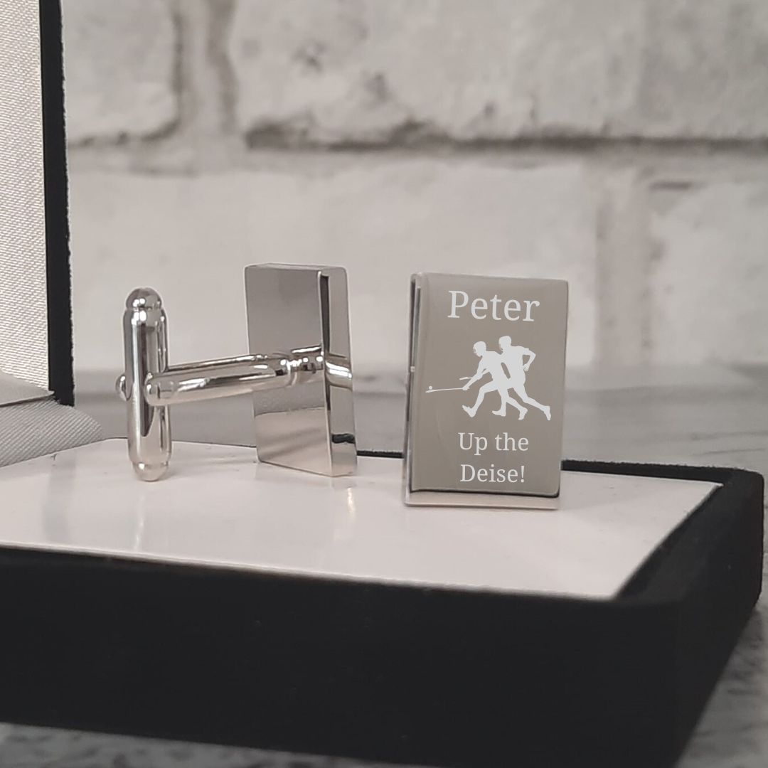 Personalised Hurling Cufflinks With Name, Message / Date