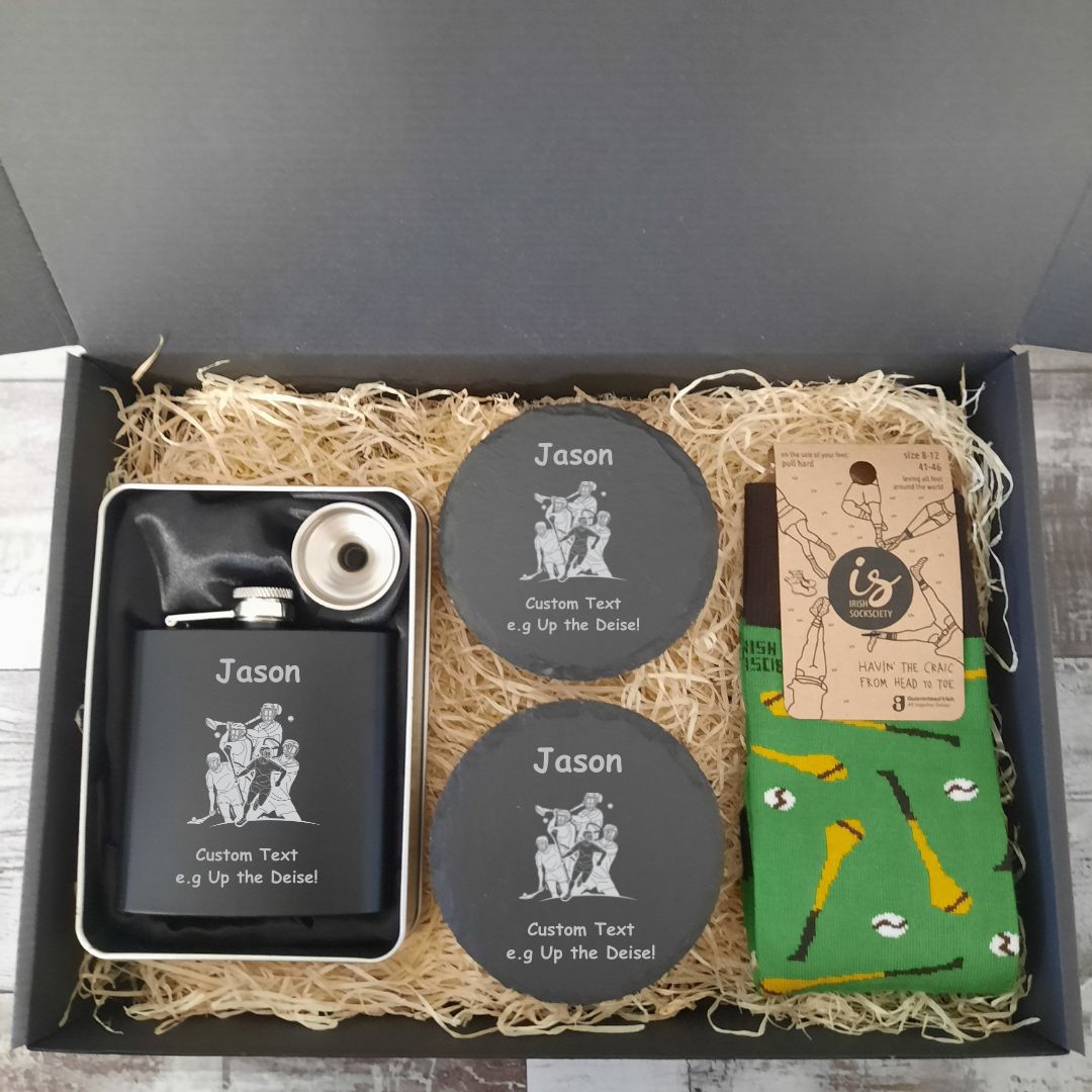 Personalised Men's Hurling Gift Box - Custom Name & Message