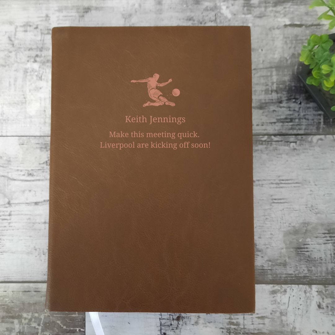 Personalised Soccer Notebook With Name & Message