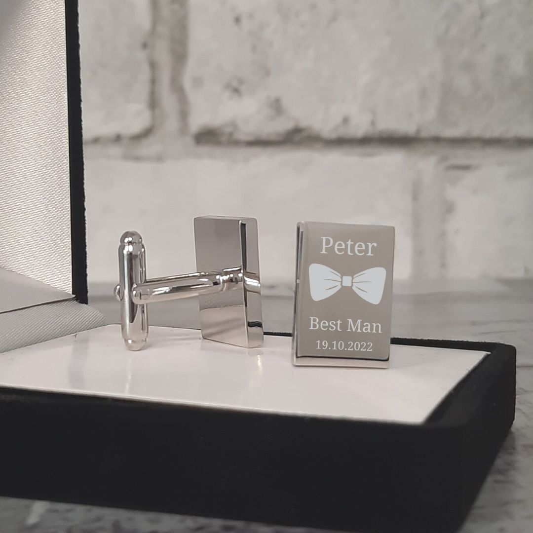 Personalised Groomsman Cufflinks - Custom Engraved Wedding Cufflinks