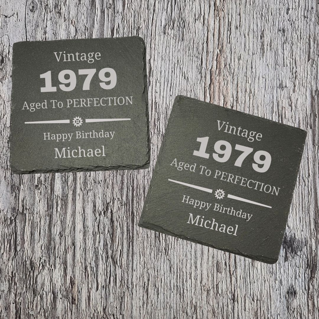 Birthday Slate Coasters - Personalised