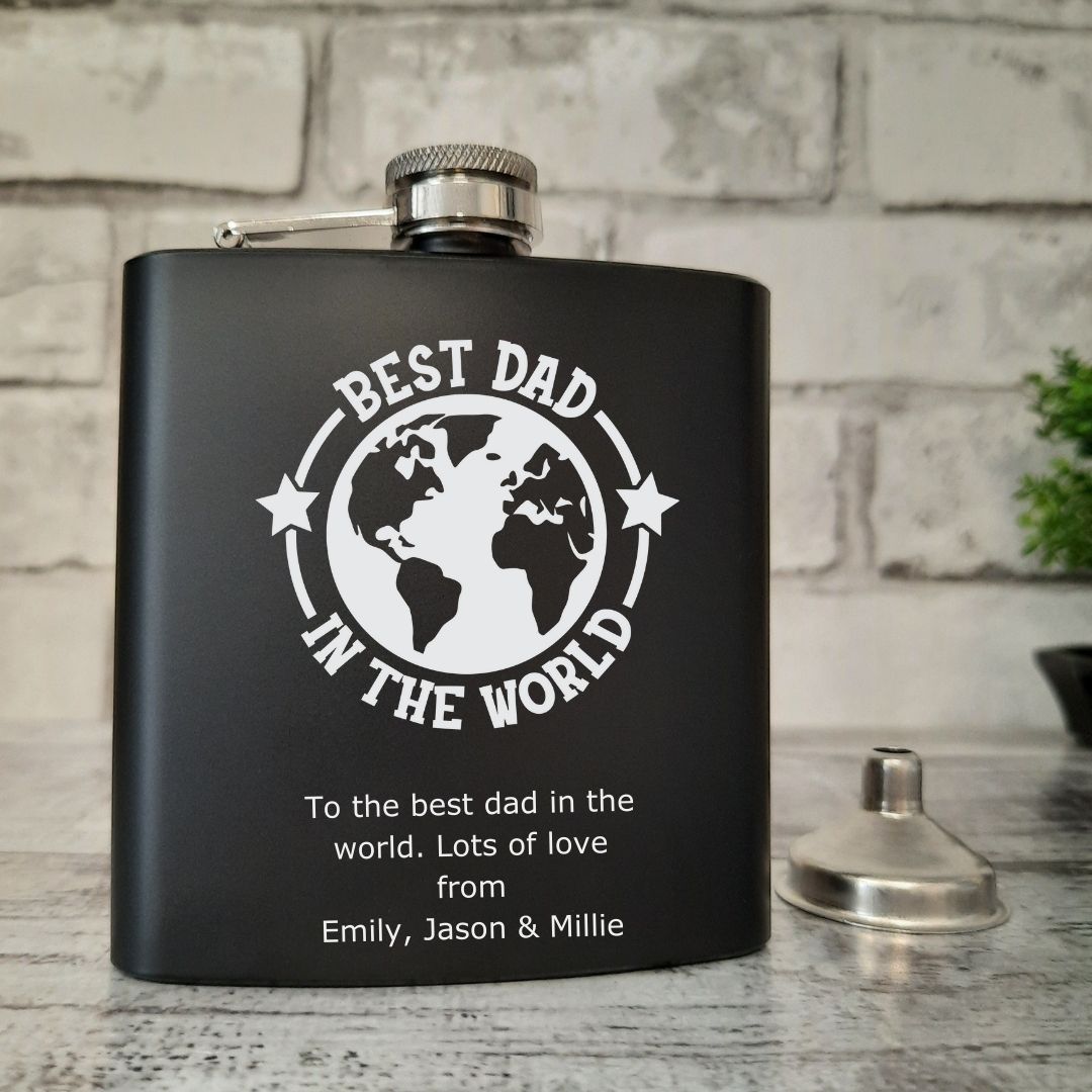 Personalised Father's Day Hip Flask - Style Options Available