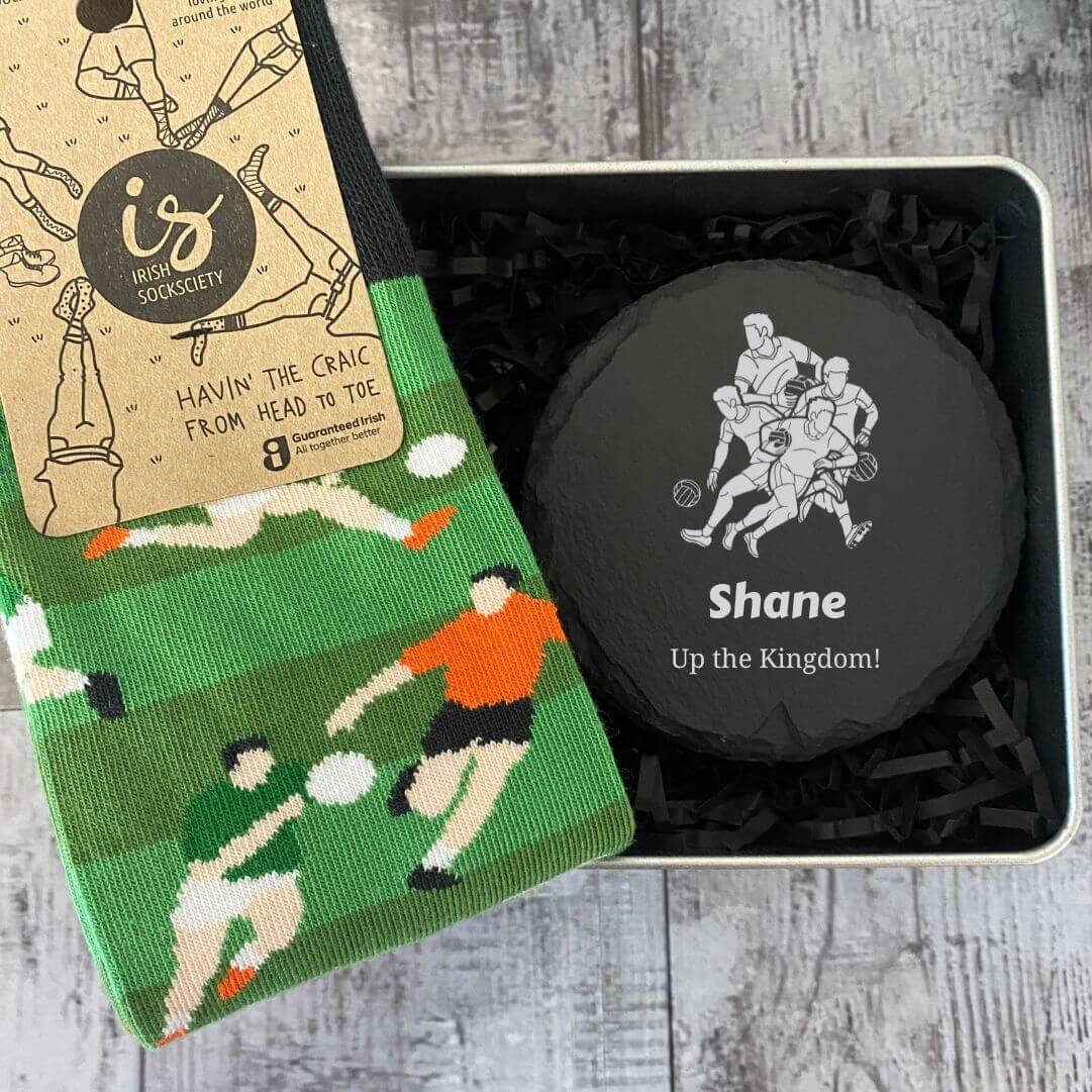 Personalised Gaelic Football Mens Gift Set in Engraved Keepsake Box