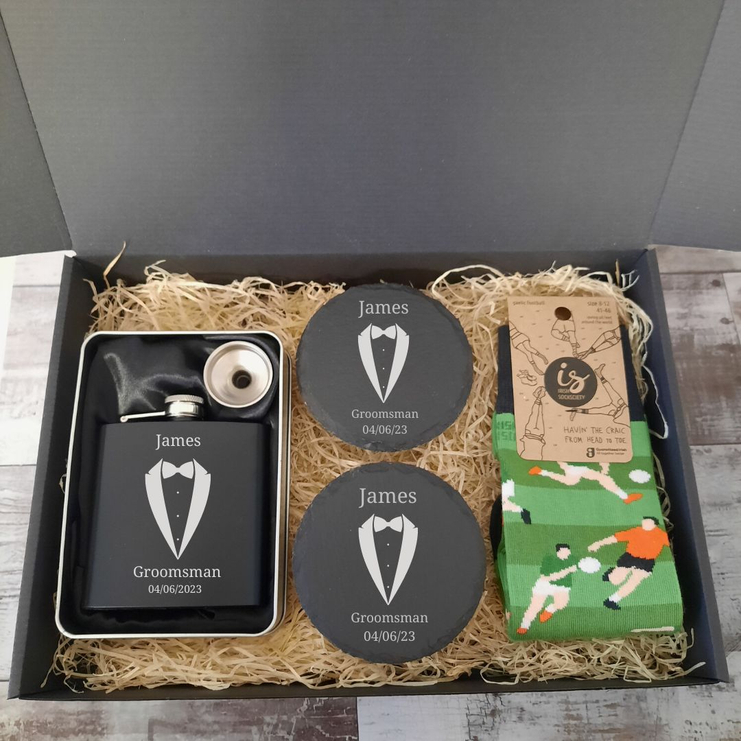 Personalised Groomsman Gift Box - Gaelic Football Themed