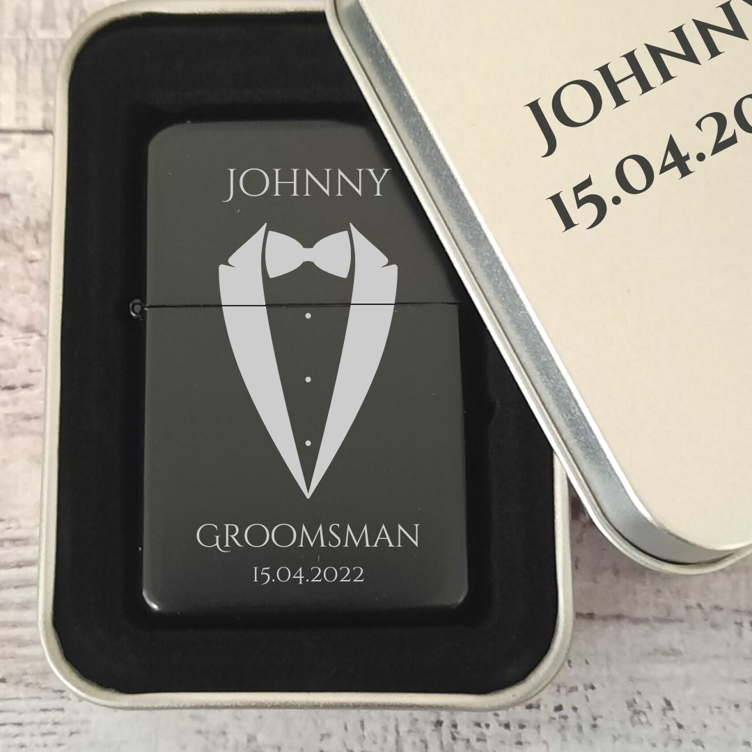 Personalised Groomsman & Best Man Lighters - Custom Details