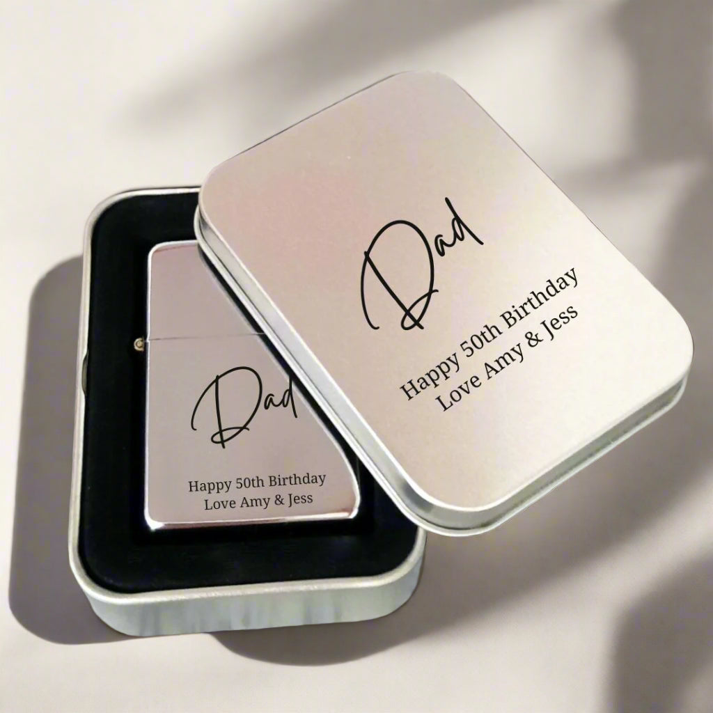 Personalised Silver Lighter - Engraved With Name & Any Text