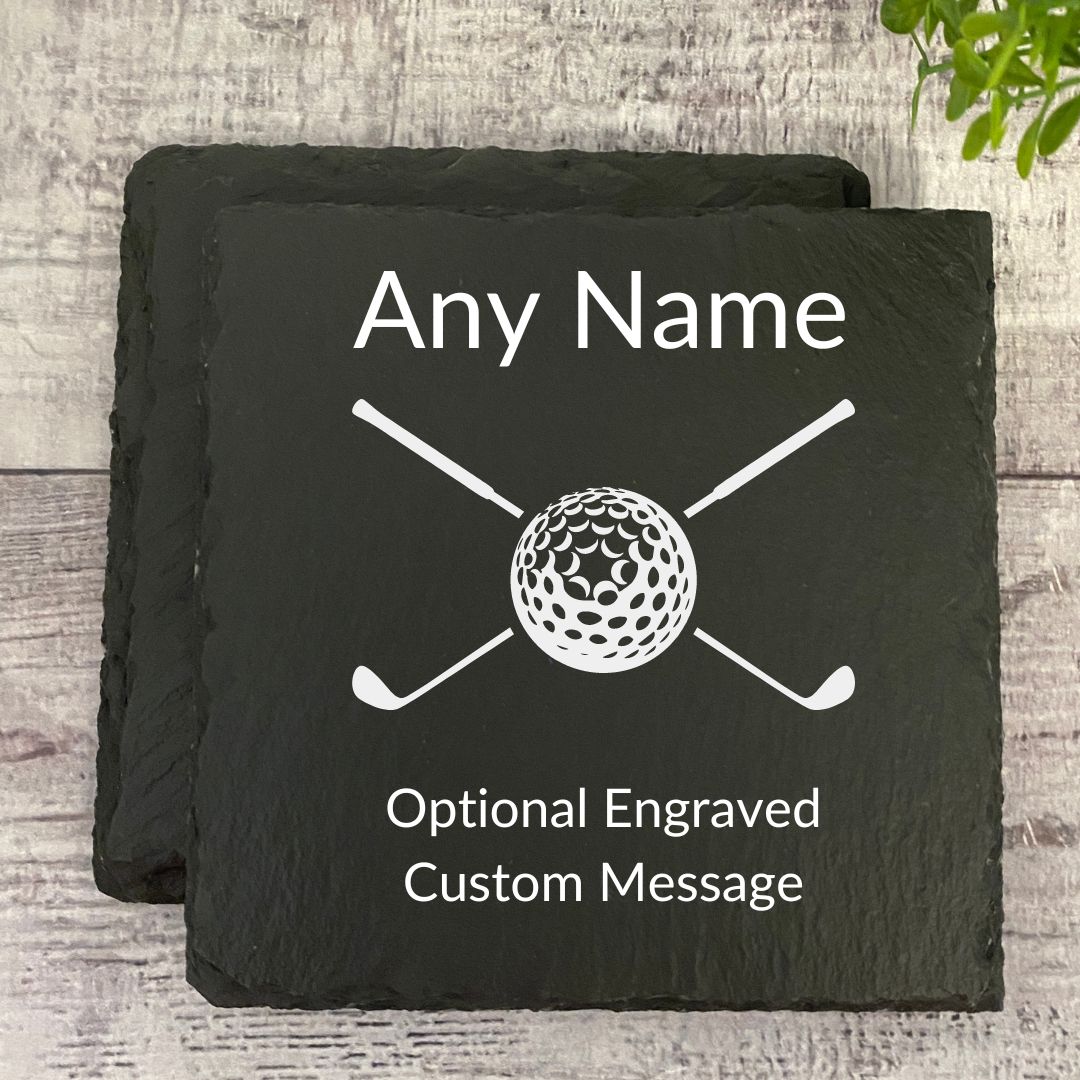 Golf Coasters Personalised With Name & Message