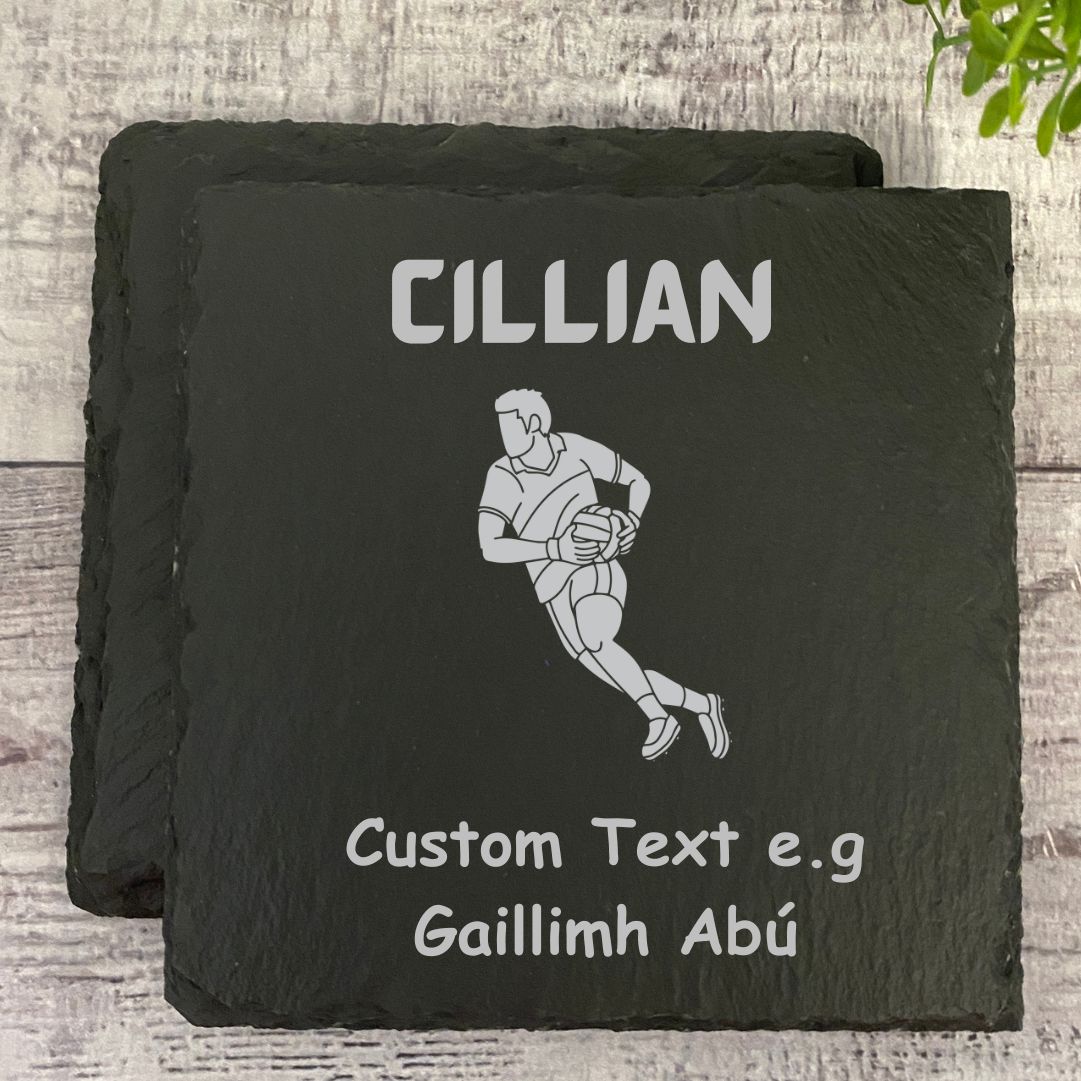 Personalised Gaelic Football Coaster Gift - Custom Name & Message