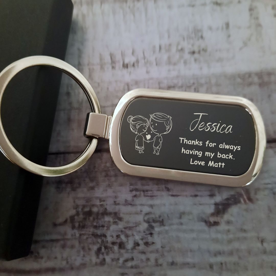 Personalised Valentines Keyring Gift For Her or Him - Novelty Keyring For Her or Him