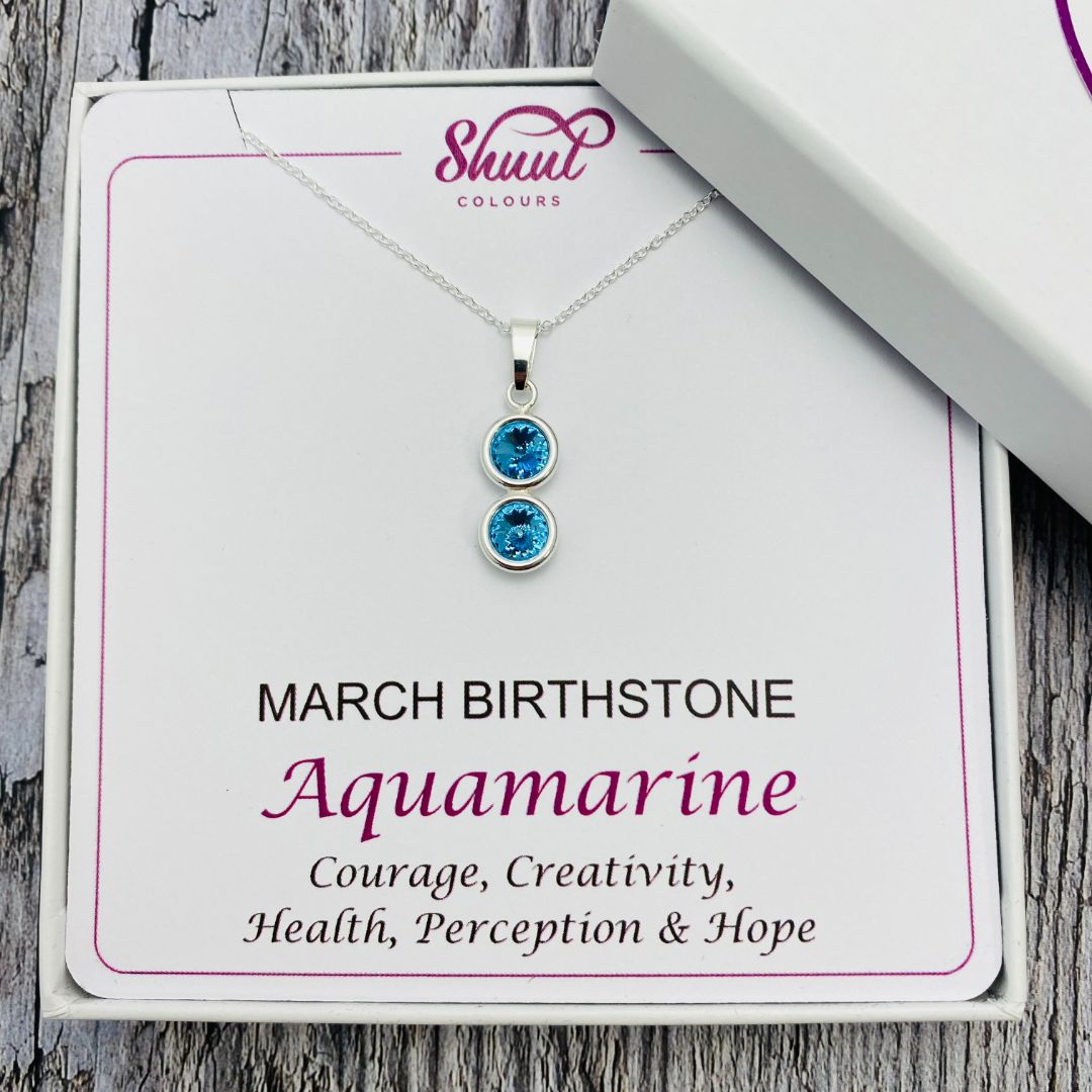 Birthstone Necklace Pendant with Swarovski Crystals - All Months Available
