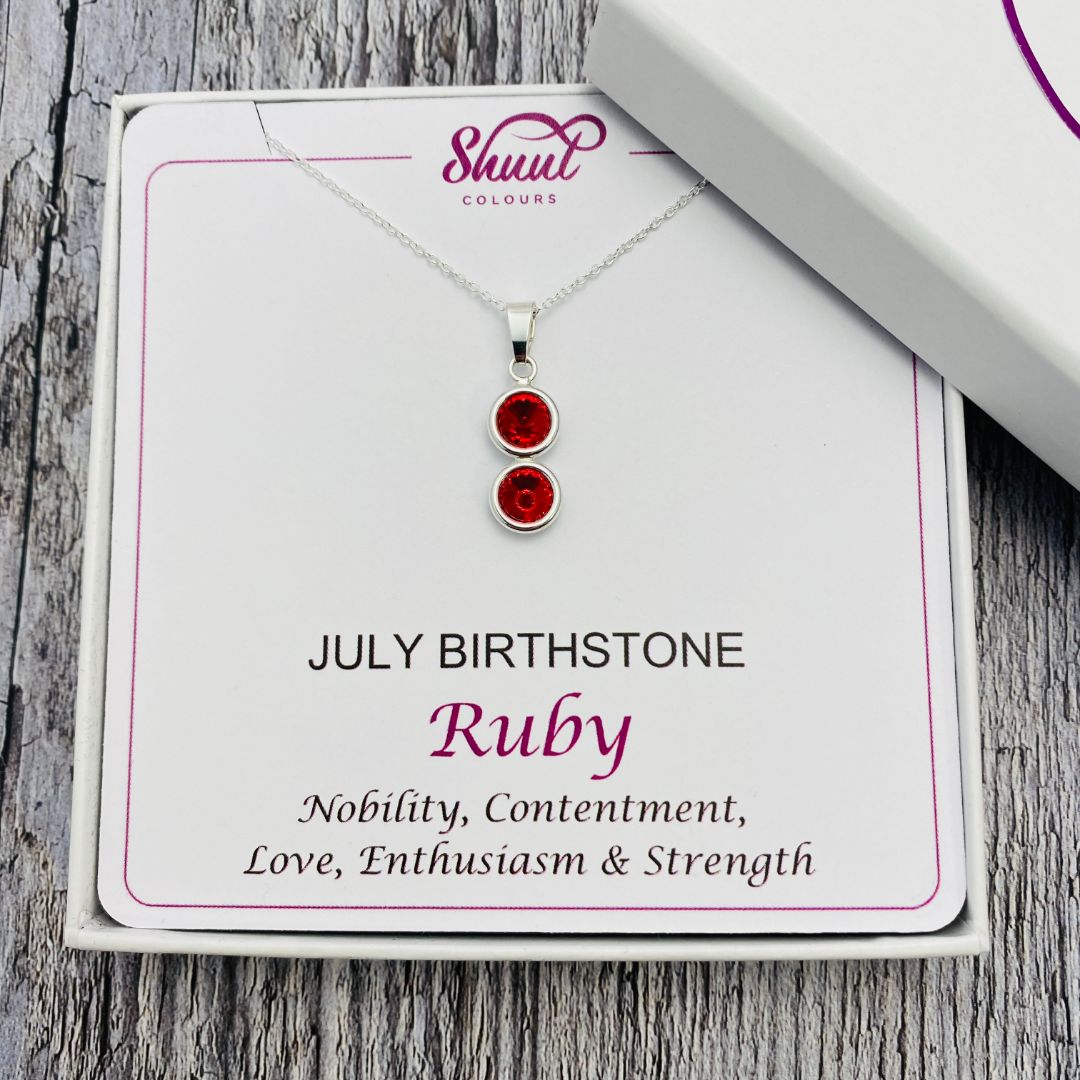 Birthstone Necklace Pendant with Swarovski Crystals - All Months Available