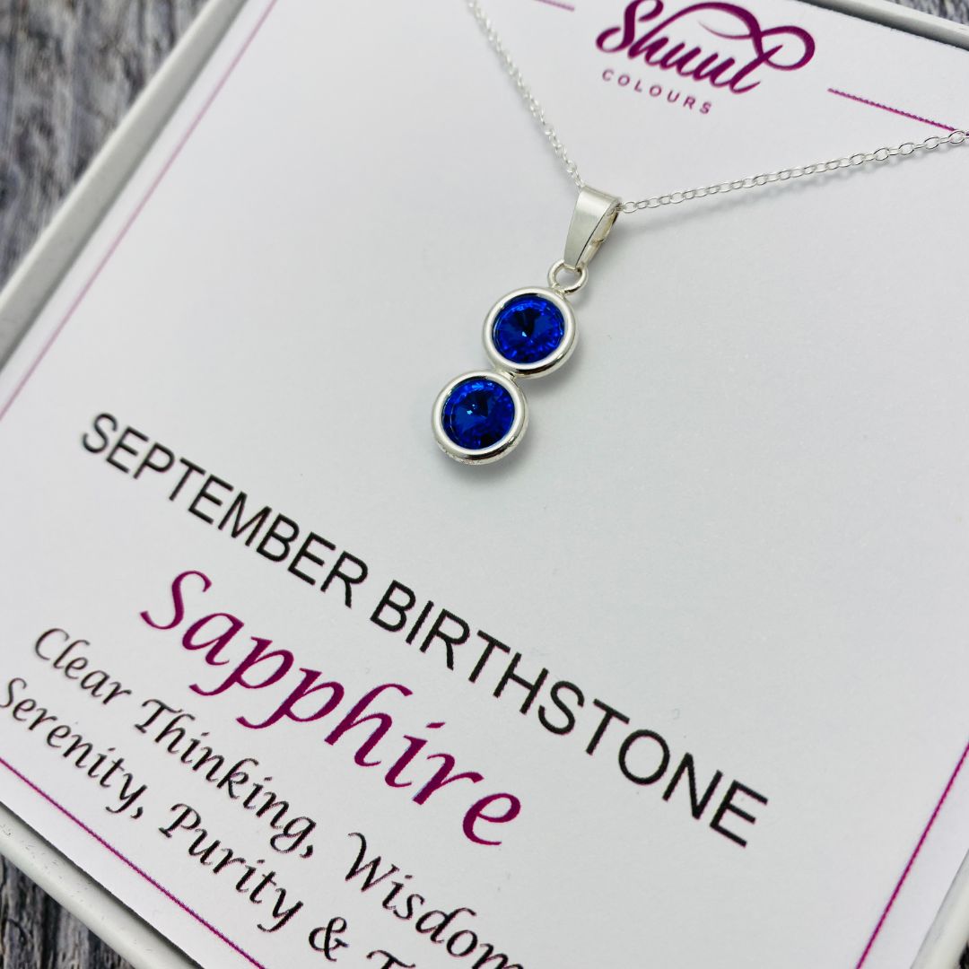 Birthstone Necklace Pendant with Swarovski Crystals - All Months Available