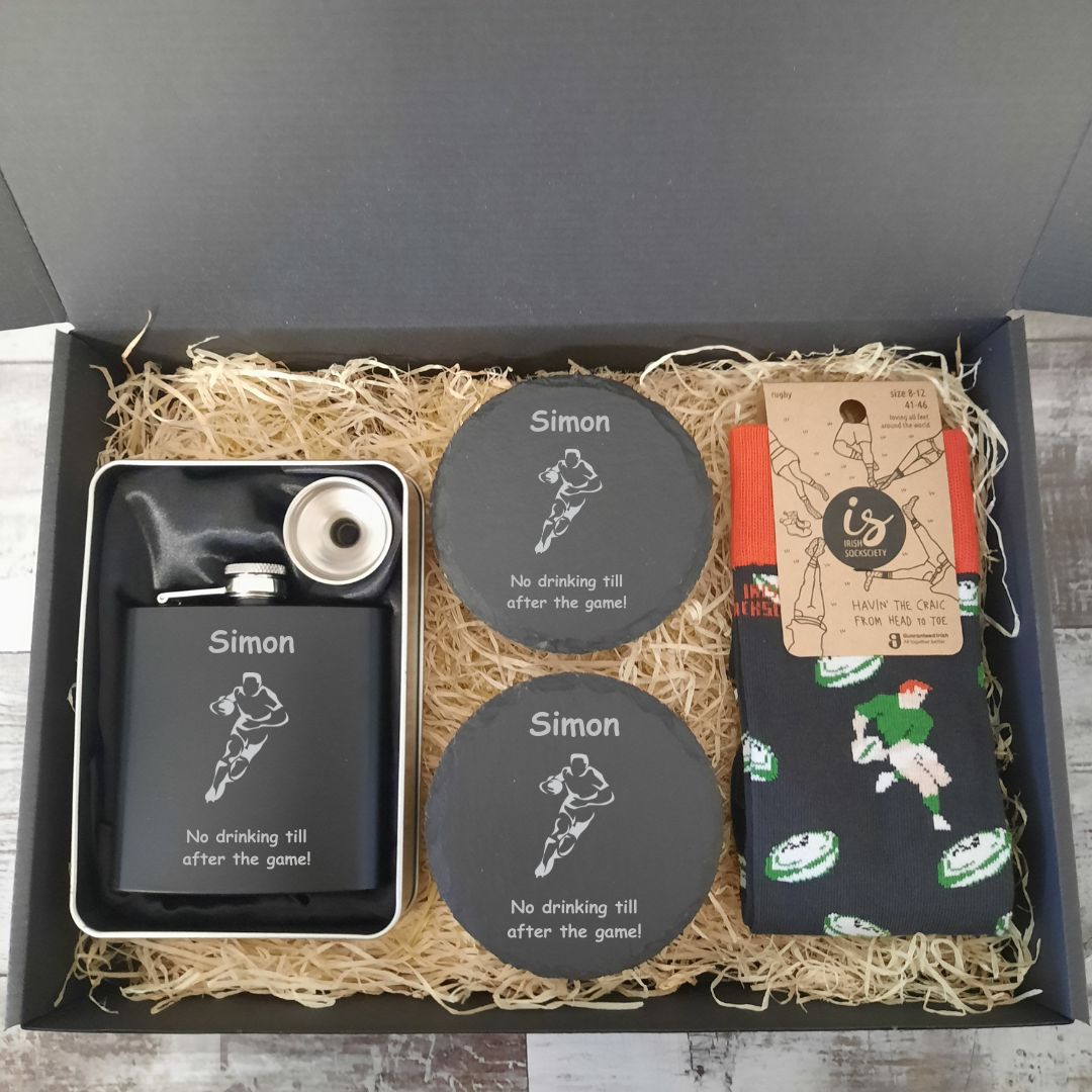 Personalised Men's Rugby Gift Box - Custom Name & Message