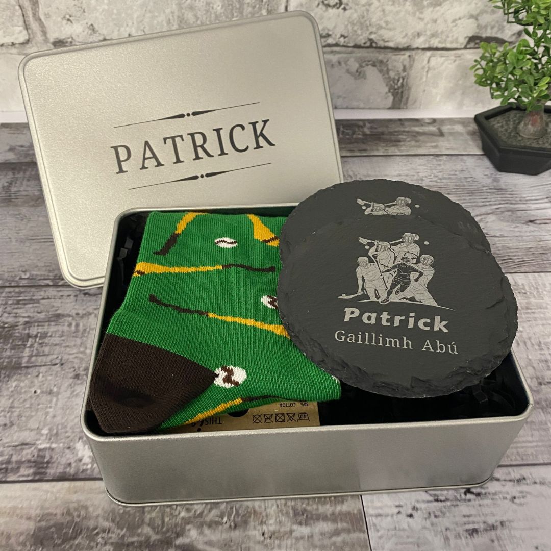 Personalised Hurling Mens Gift Set in Engraved Keepsake Box