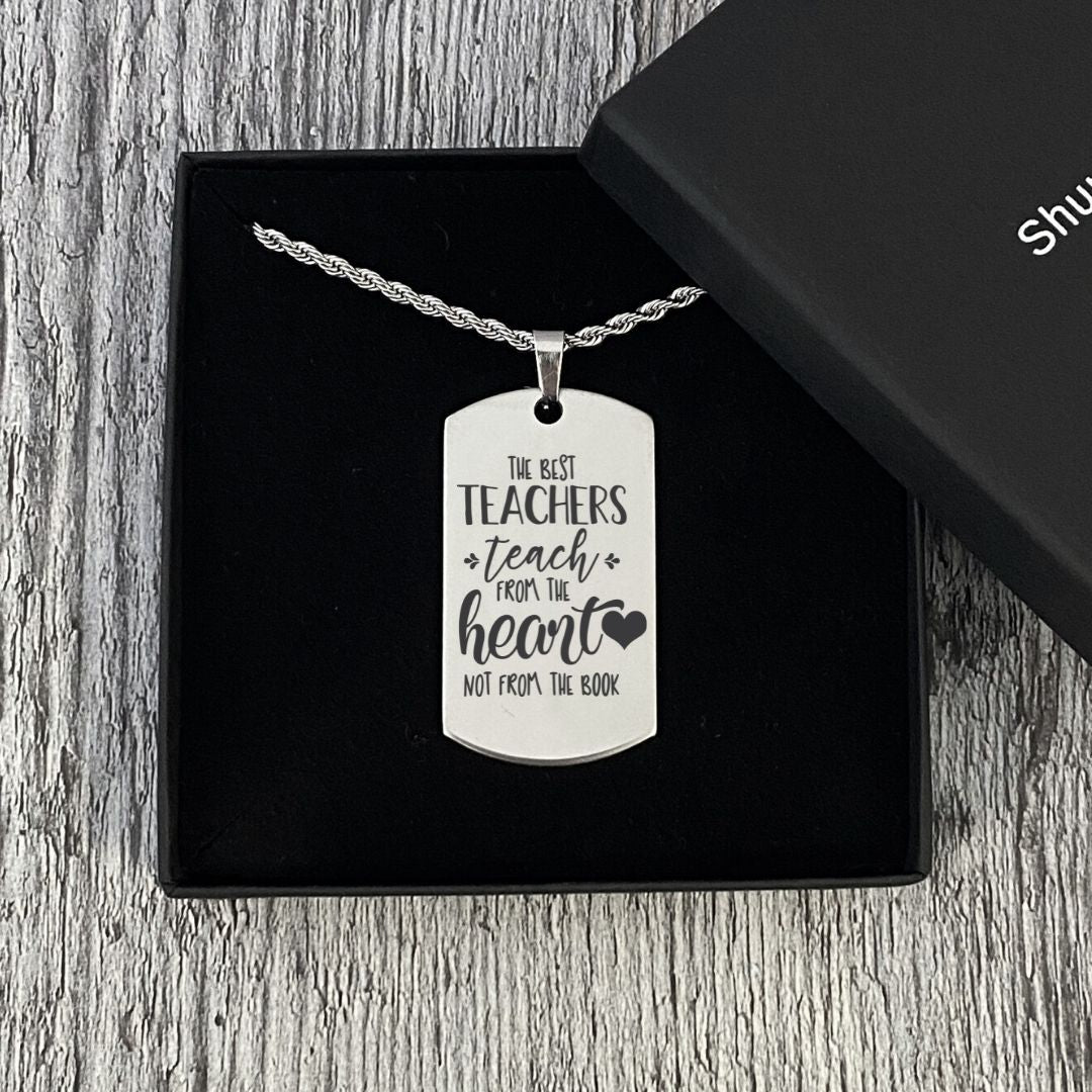 Dog Tag Necklace Gift For Male Teacher