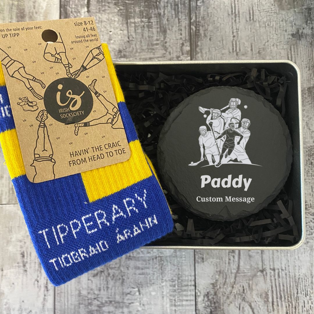 Tipperary Hurling or Football Gift Set - Engraved Tin Box