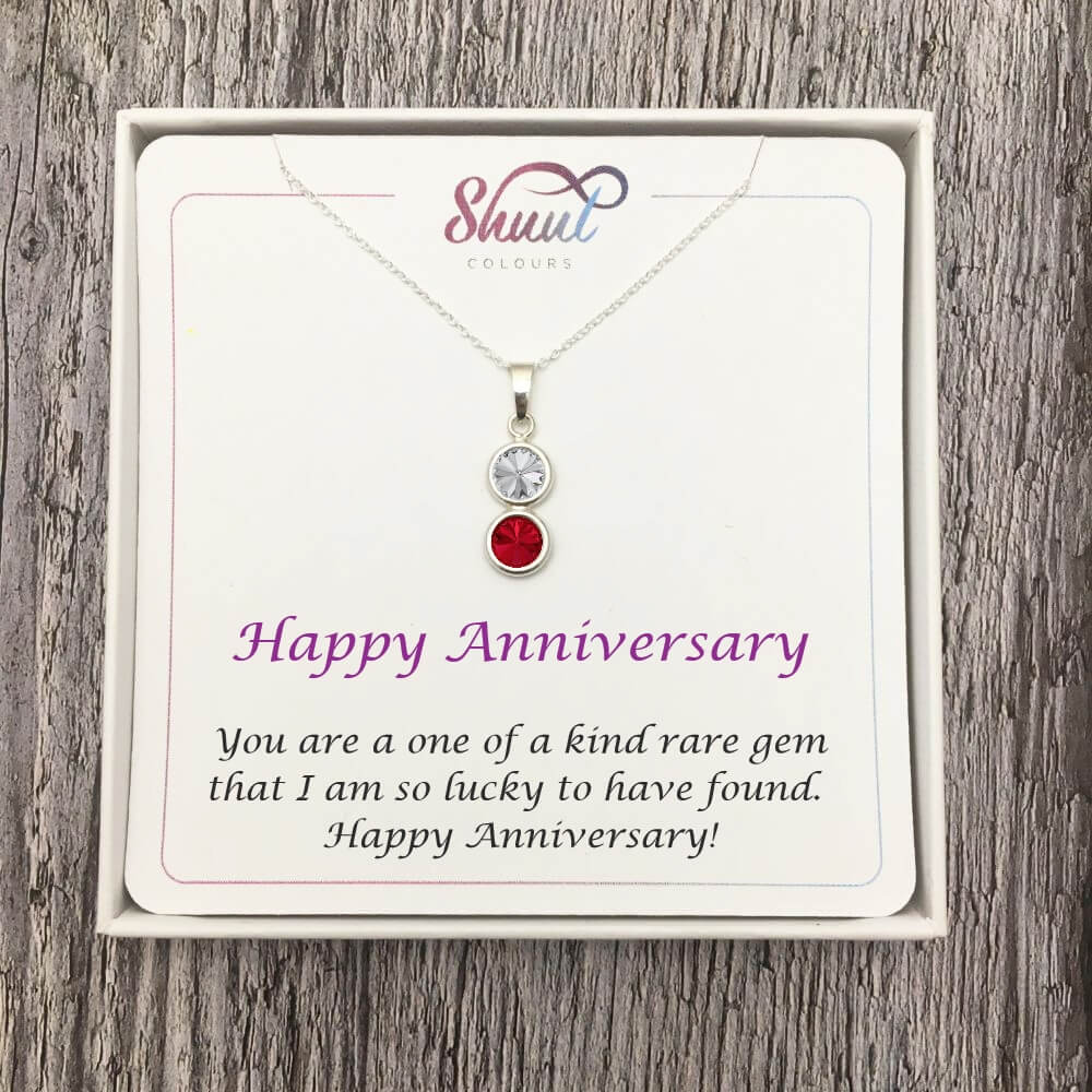 Personalised Drop Sterling Silver Necklace Anniversary Gift Idea