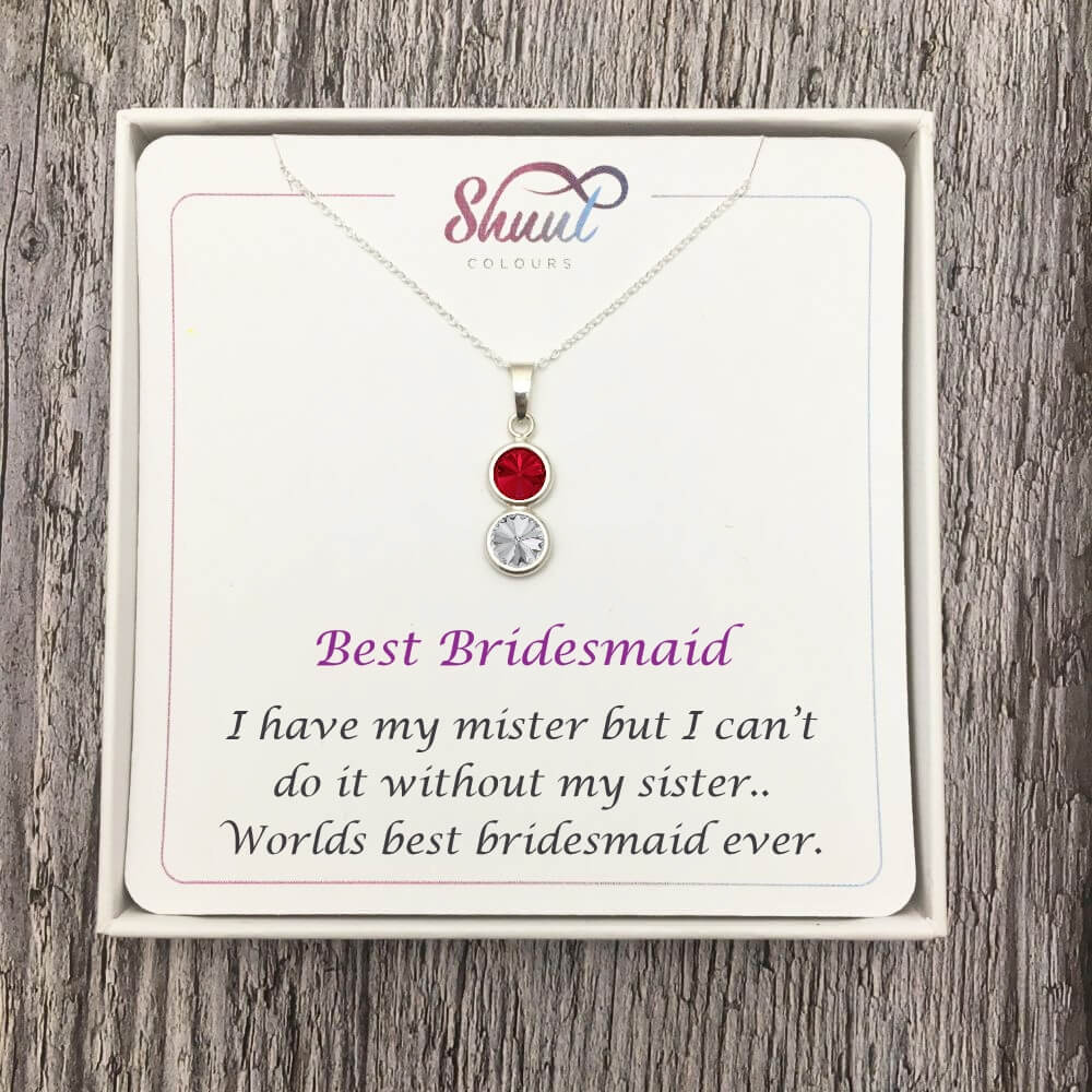 Bridal Party Gifts For Bridesmaids - Personalised Jewellery Set