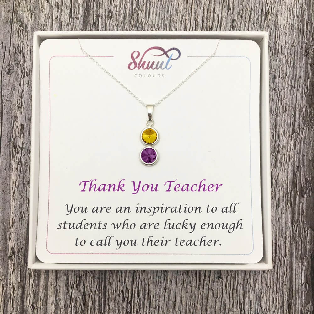 Gift For Teacher - 2 Drop Sterling Silver Necklace