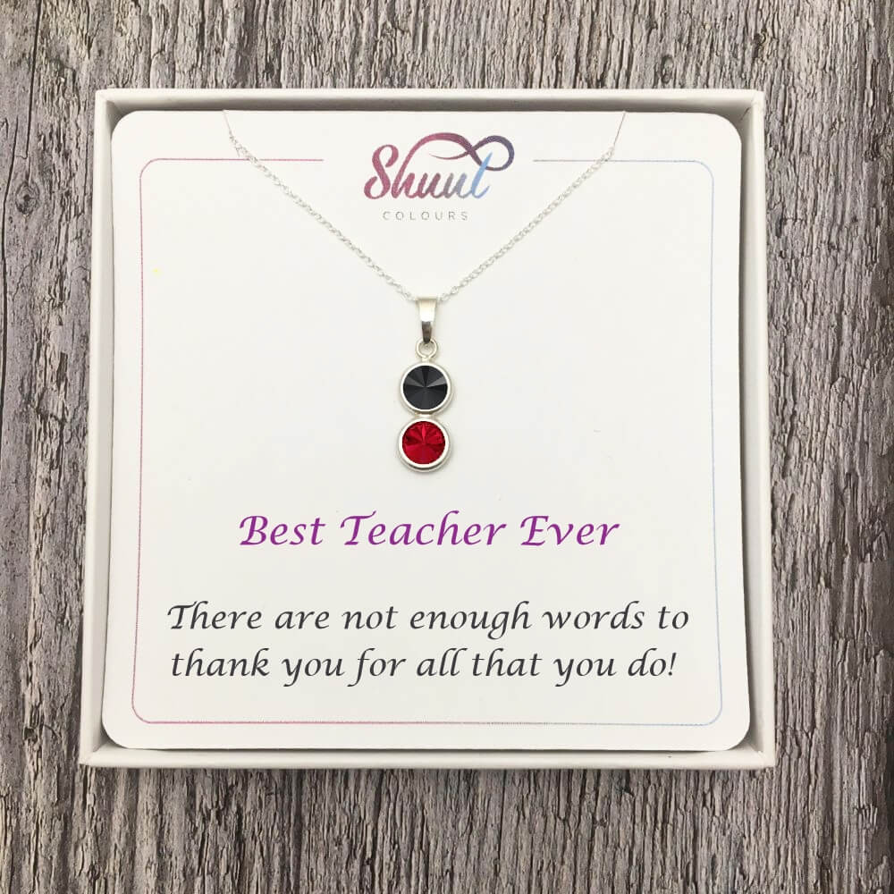 Gift For Teacher - 2 Drop Sterling Silver Necklace