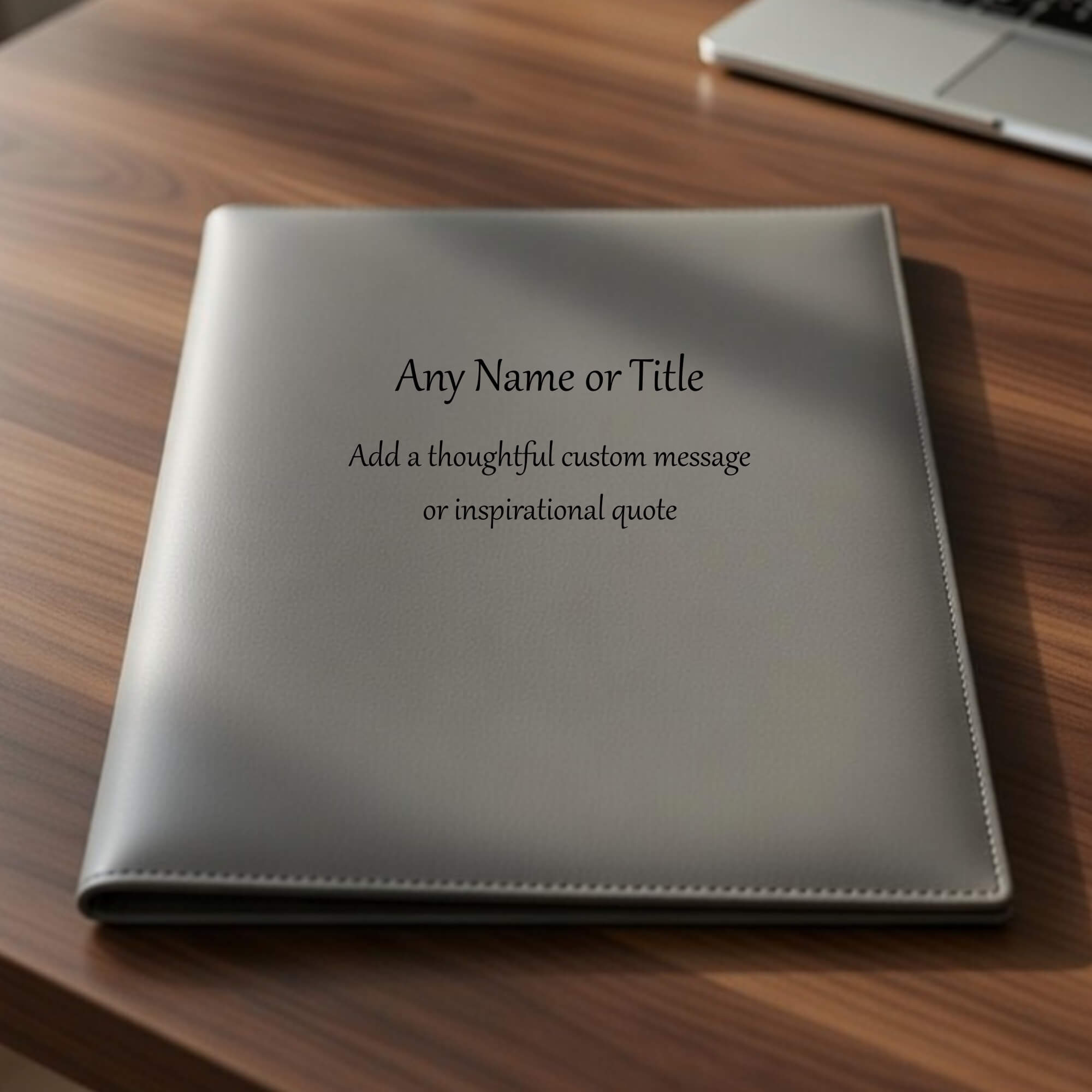 Personalised Leather A4 Notebook Cover - Custom Name & Message