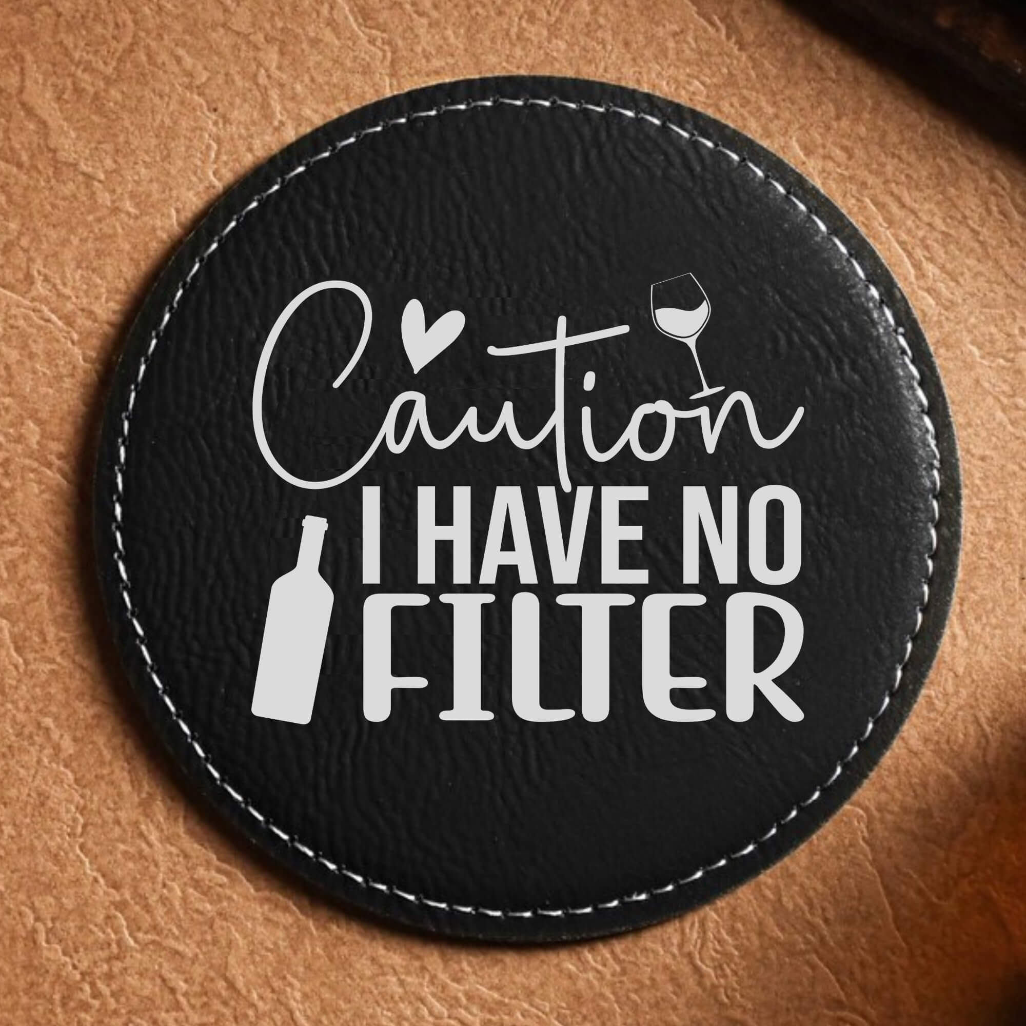 Set Of 4 Funny Round Coasters Gift Set - Colour Options Available