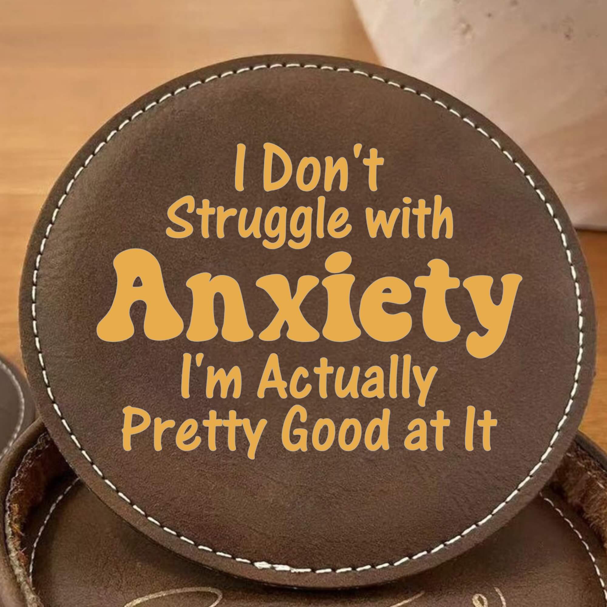 Set Of 4 Funny Round Coasters Gift Set - Colour Options Available