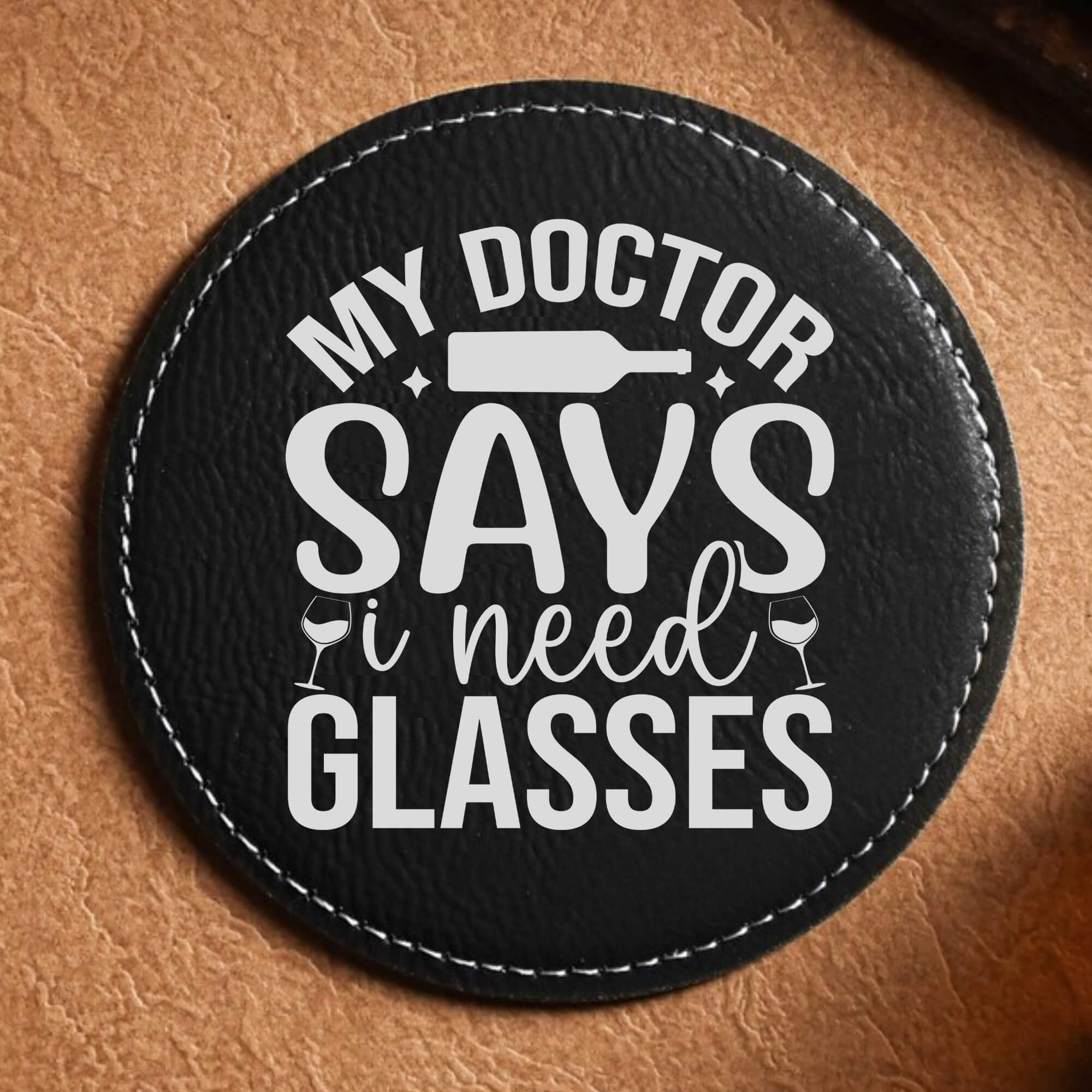 Set Of 4 Funny Round Coasters Gift Set - Colour Options Available