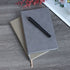 Personalised Grey Leather Notebooks - Custom Name & Message