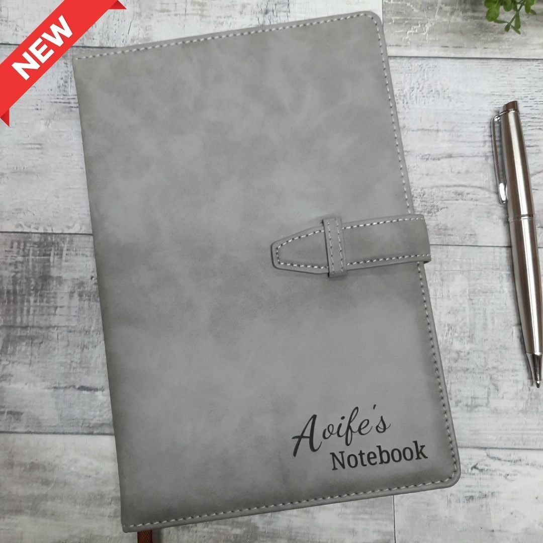 Personalised A5 PU Leather Notebook With Name