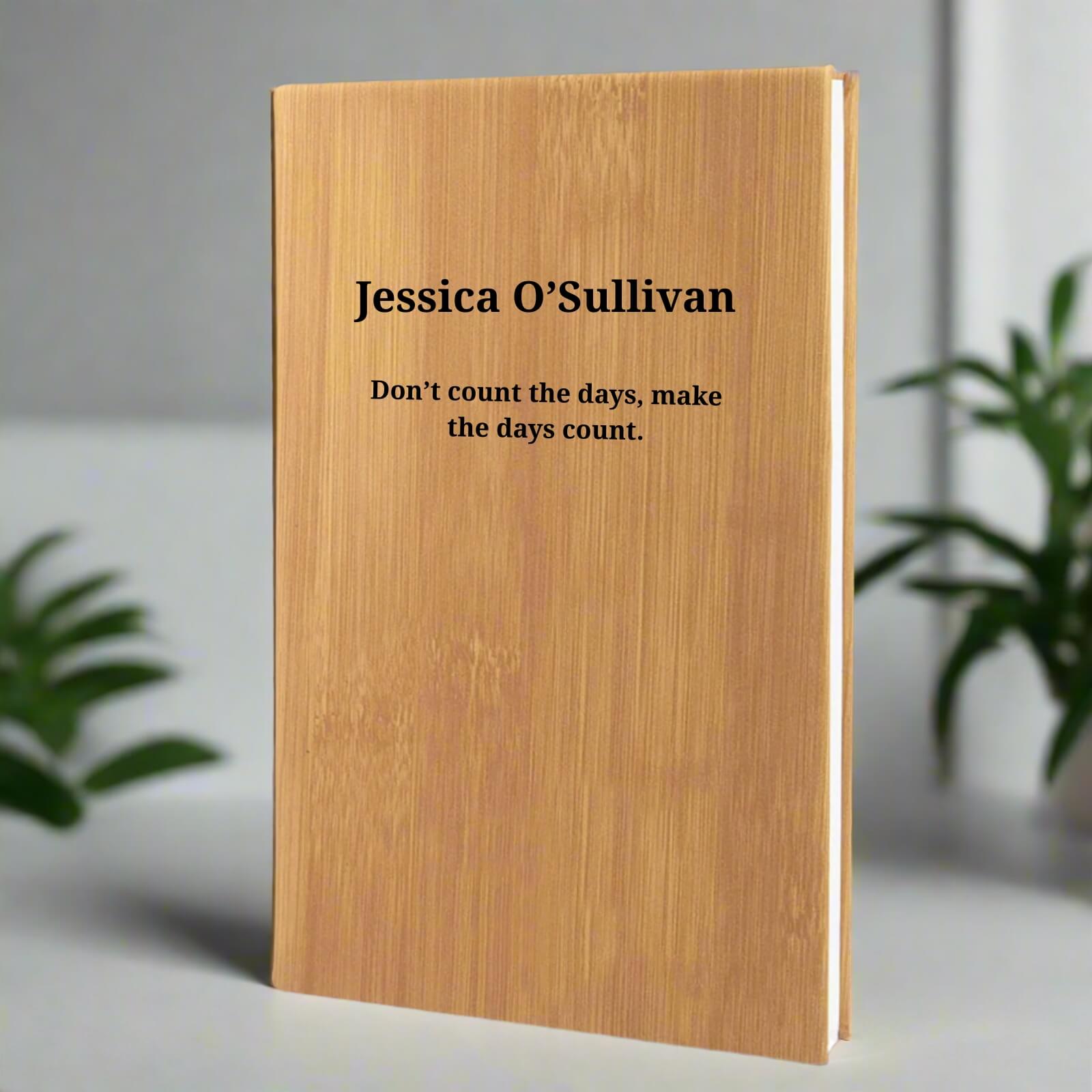 Personalised Bamboo Leather Notebook - Custom Engraved Name & Message