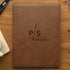 Personalised Brown Leather A4 Notebook Portfolio Cover - Any Initials & Name