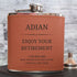 Personalised Brown Leather Hip Flask - Custom Name & Message - 2 Styles