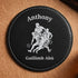 Personalised Gaelic GAA Coaster - Black Leather Sample