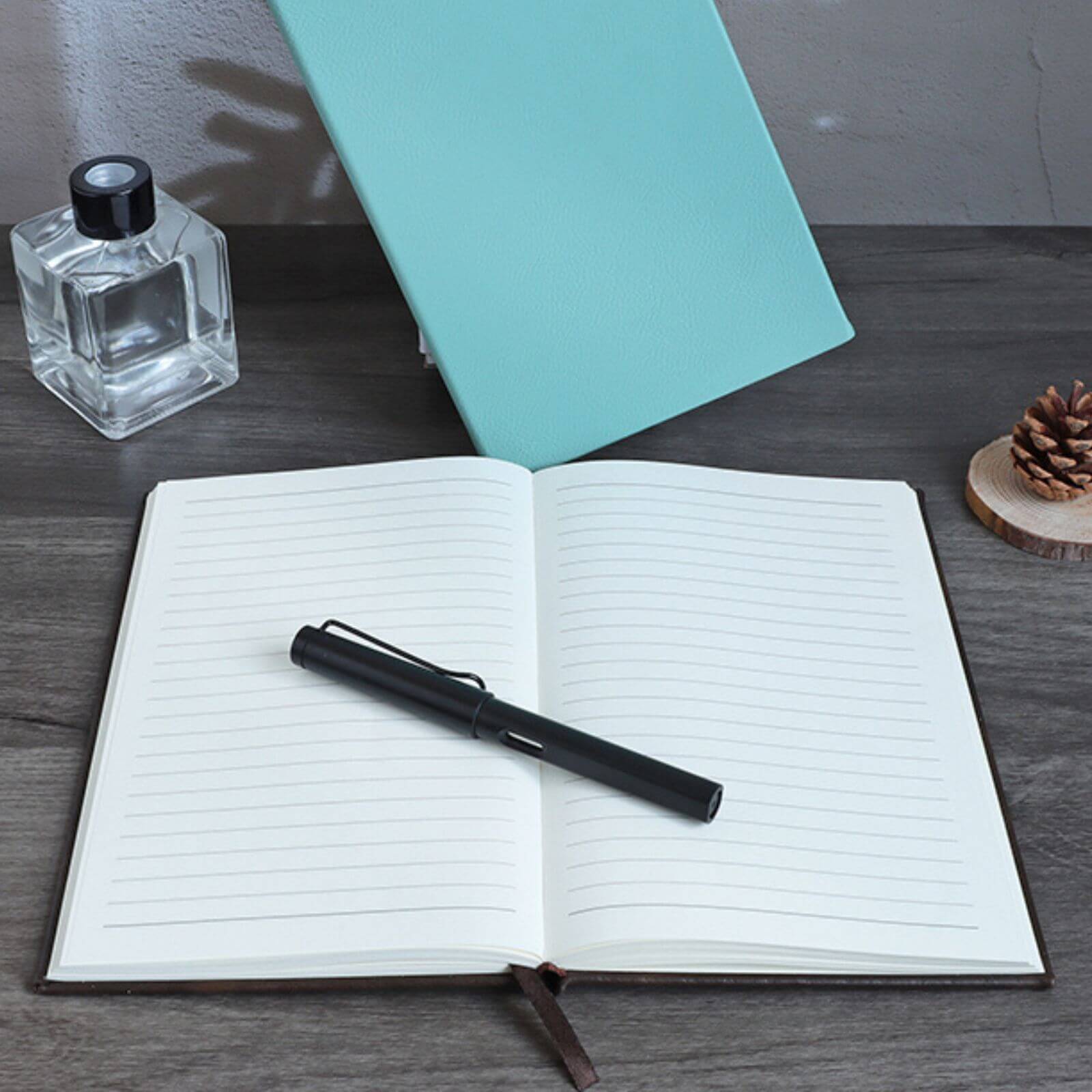 Personalised Bamboo Leather Notebook - Custom Engraved Name & Message