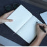 Personalised Grey Leather Notebooks - Custom Name & Message