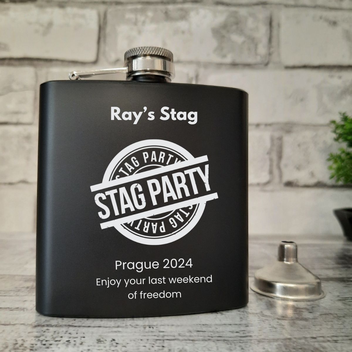 Personalised Stag Party Hip Flask Gift