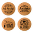 Set Of 4 Funny Round Coasters Gift Set - Colour Options Available