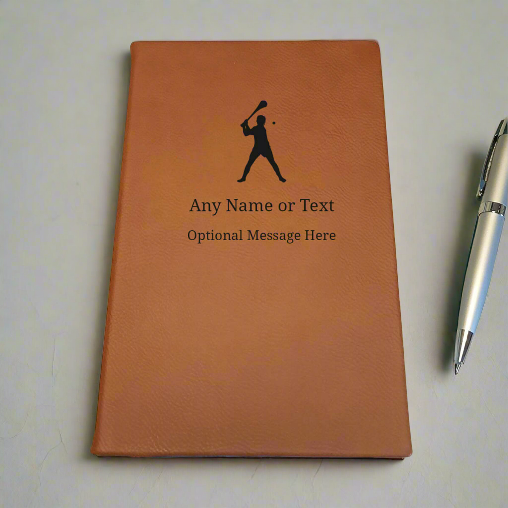 Personalised Leather Notebook Hurling Gift - Custom Name & Message