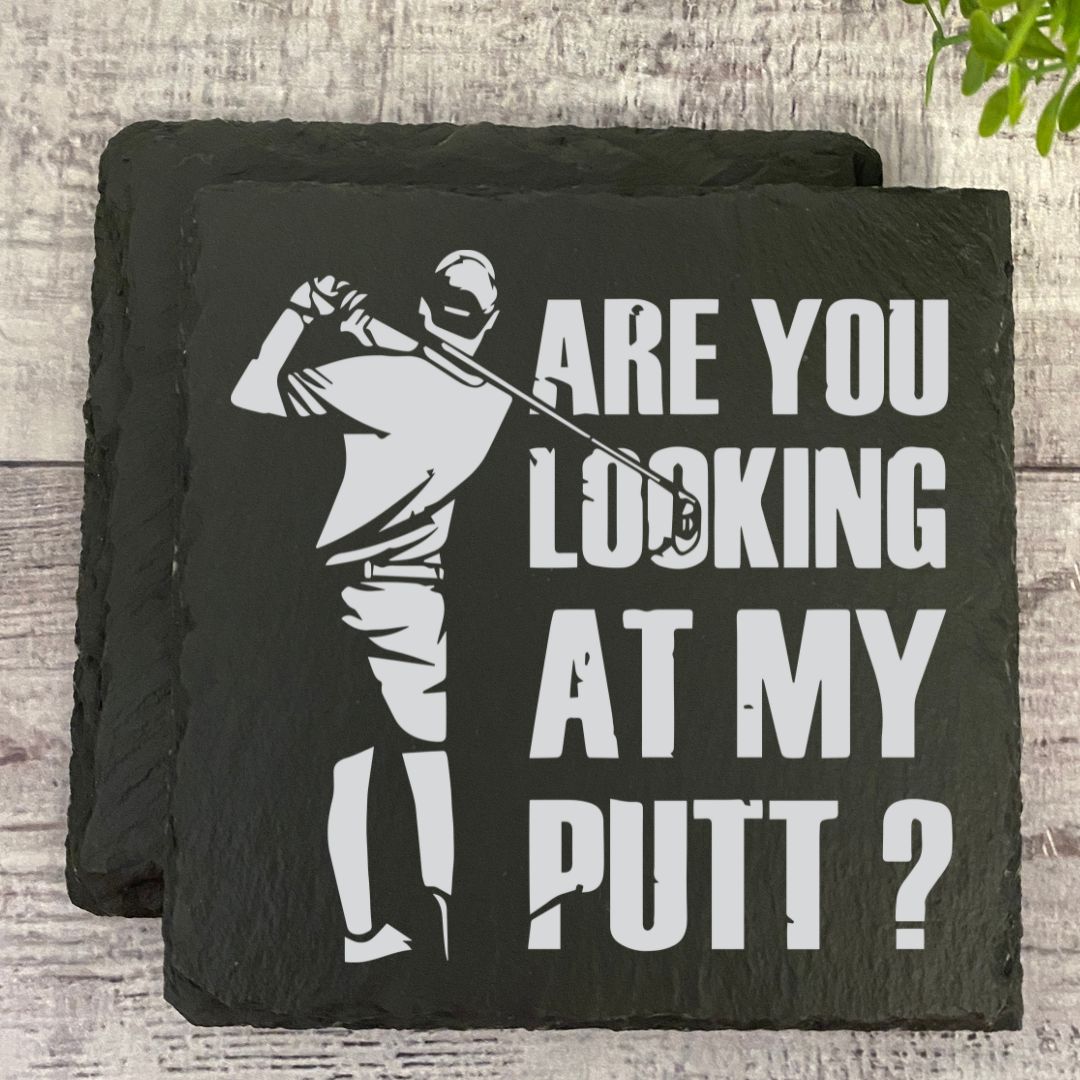 Golf Coasters Gift With Graphic & Funny Saying