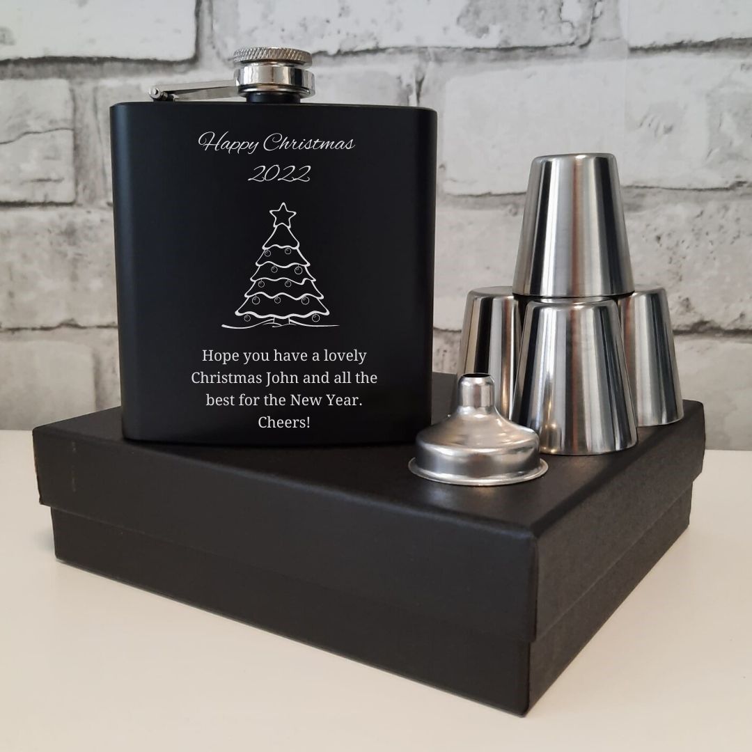 Personalised Christmas Hip Flask Gift - Fun & Unique Christmas Gift